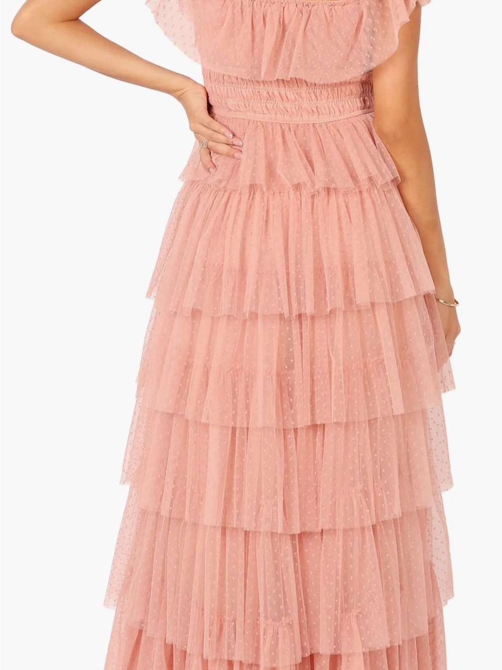 Petal & Pup Blush Pink Tiered Ruffle Maxi Dress - Picture 4 of 5